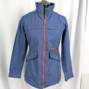 Ladies' Jack Murphy Blue Waxed Cotton Scrunch Waist Jacket US 6